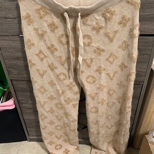 Tan Monogram Lounge Pants size L